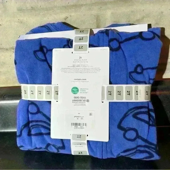 Carter's Baby's FleeceSleepwear Footie Size 2T Blue Car Pattern Zipper - Picture 3 of 5